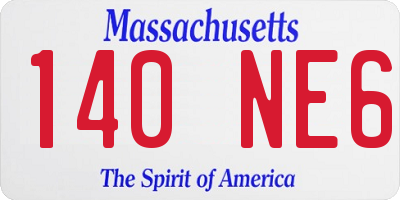 MA license plate 140NE6