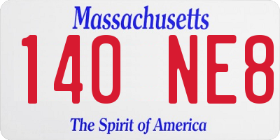 MA license plate 140NE8