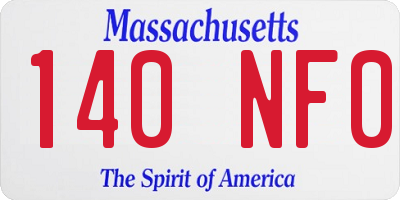 MA license plate 140NF0
