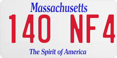 MA license plate 140NF4