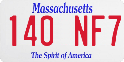 MA license plate 140NF7