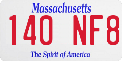 MA license plate 140NF8