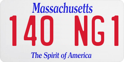 MA license plate 140NG1