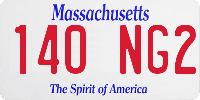 MA license plate 140NG2