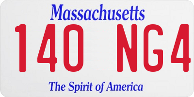 MA license plate 140NG4
