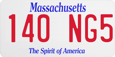 MA license plate 140NG5