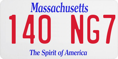 MA license plate 140NG7