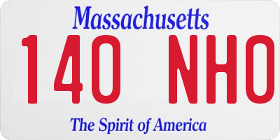 MA license plate 140NH0