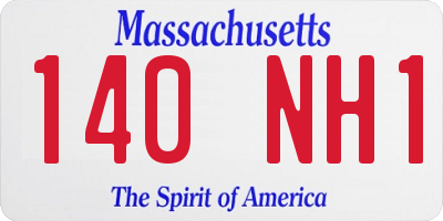 MA license plate 140NH1