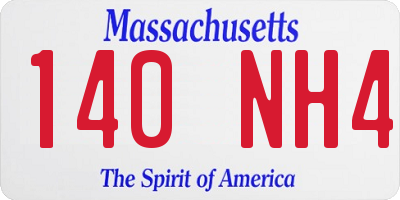 MA license plate 140NH4
