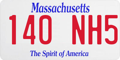 MA license plate 140NH5