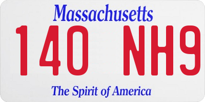 MA license plate 140NH9