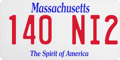 MA license plate 140NI2