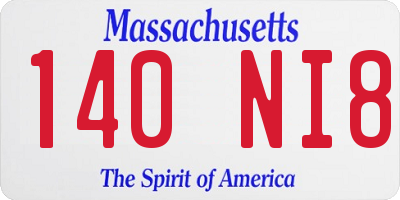 MA license plate 140NI8