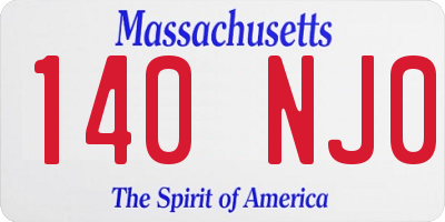 MA license plate 140NJ0