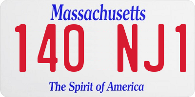 MA license plate 140NJ1