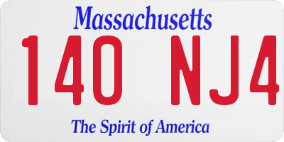 MA license plate 140NJ4