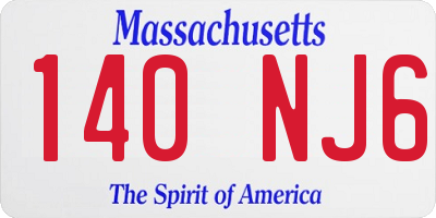 MA license plate 140NJ6