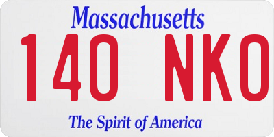 MA license plate 140NK0