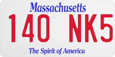 MA license plate 140NK5