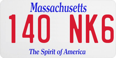 MA license plate 140NK6