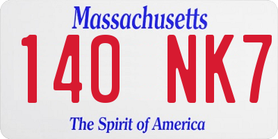 MA license plate 140NK7