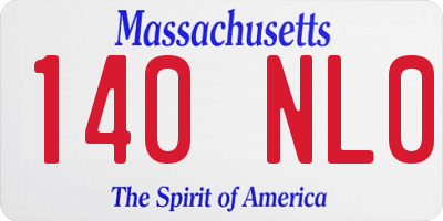 MA license plate 140NL0