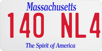 MA license plate 140NL4