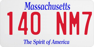 MA license plate 140NM7