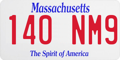 MA license plate 140NM9
