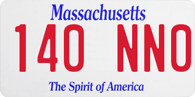 MA license plate 140NN0