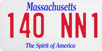 MA license plate 140NN1