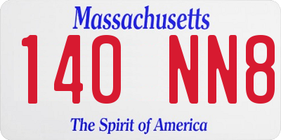 MA license plate 140NN8