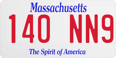 MA license plate 140NN9