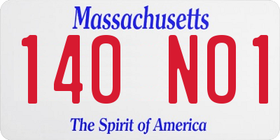 MA license plate 140NO1