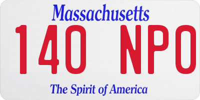 MA license plate 140NP0
