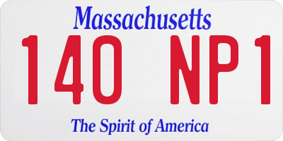 MA license plate 140NP1