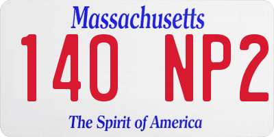 MA license plate 140NP2