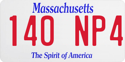 MA license plate 140NP4