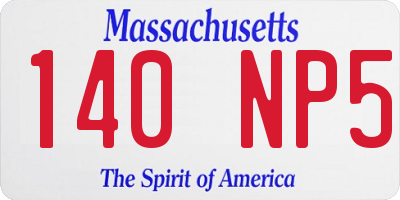 MA license plate 140NP5