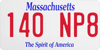 MA license plate 140NP8