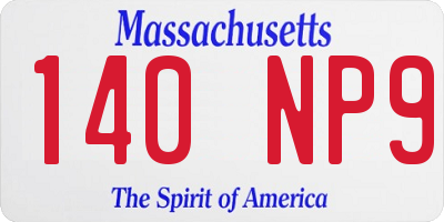 MA license plate 140NP9
