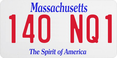 MA license plate 140NQ1