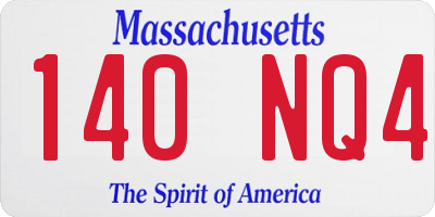 MA license plate 140NQ4