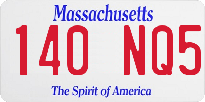 MA license plate 140NQ5