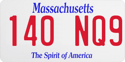 MA license plate 140NQ9
