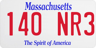 MA license plate 140NR3