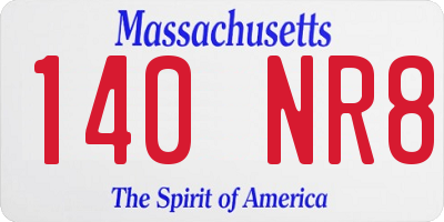 MA license plate 140NR8