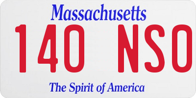 MA license plate 140NS0