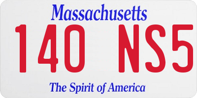 MA license plate 140NS5